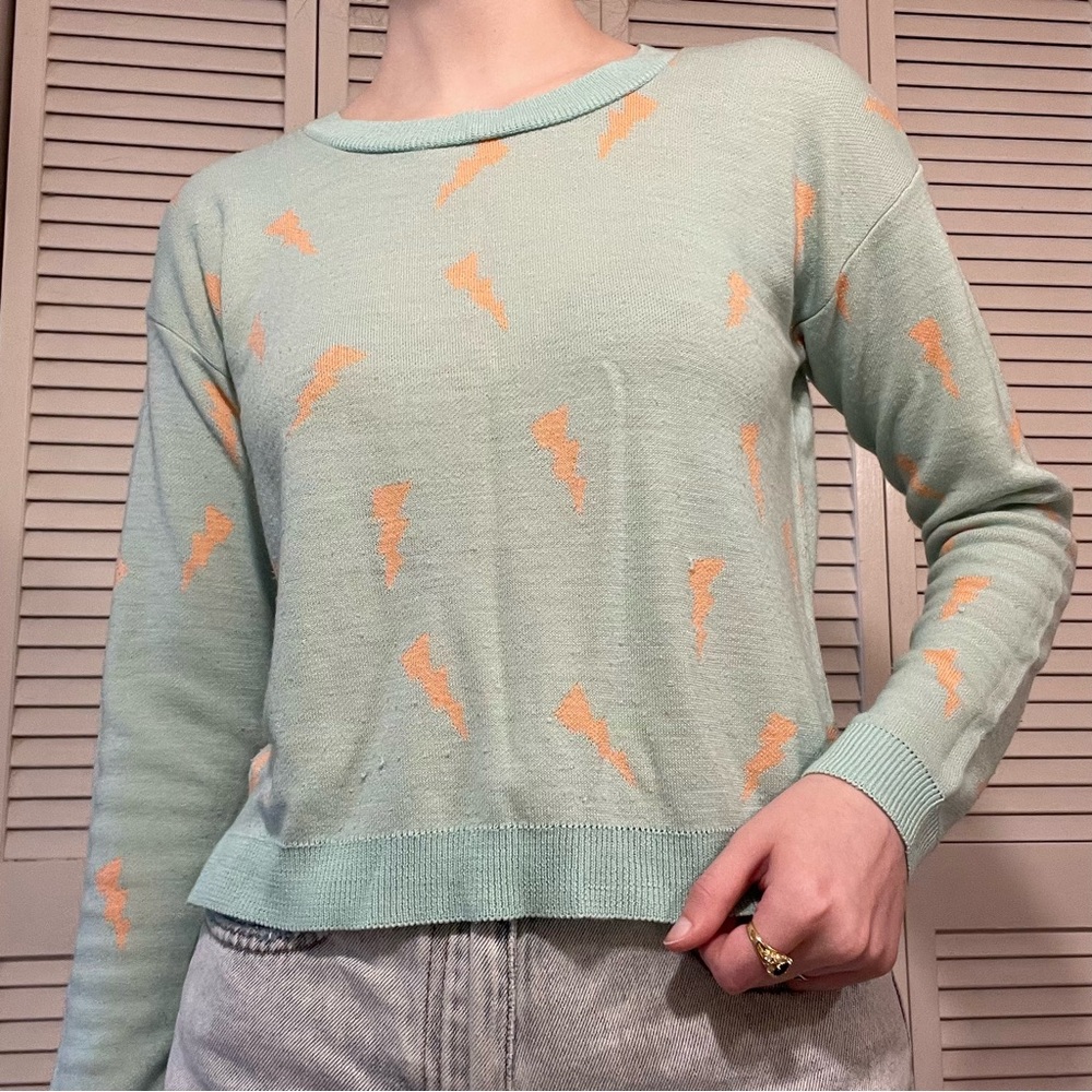 LA Hearts Lightning Bolt Sweater